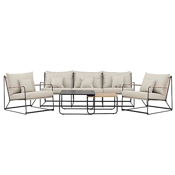 ebuy24 Palazzo Loungeset 1 Sofa 2 Stühle 2 Couchtische Schwarz Tisch cm H41 günstig online kaufen