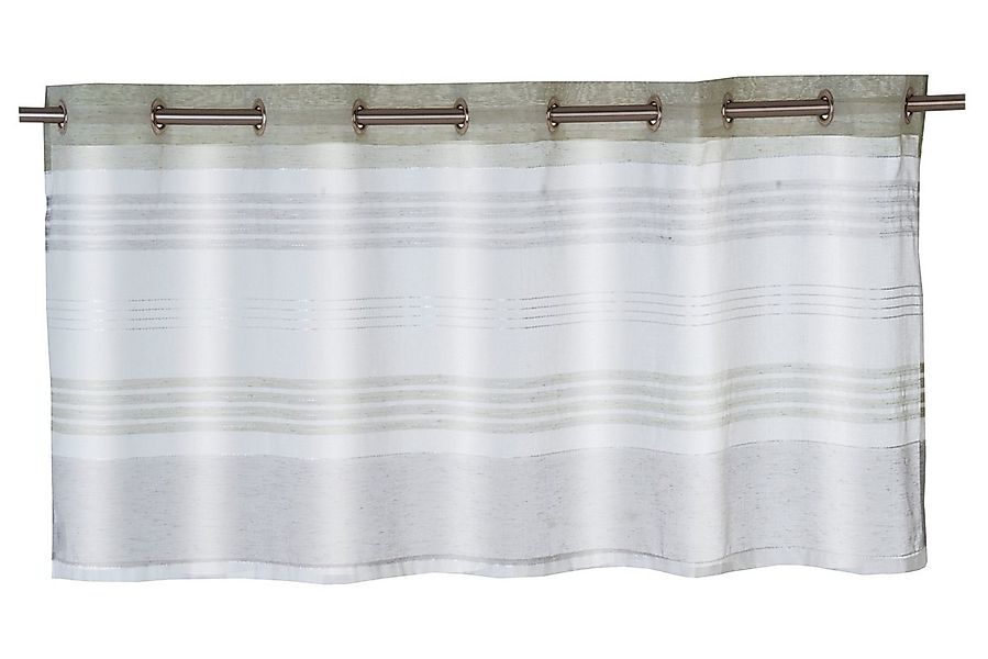 Home4You Scheibengardine, 140 x 50 cm, Grau, Grün, Weiß, Polyester, (1 St), günstig online kaufen