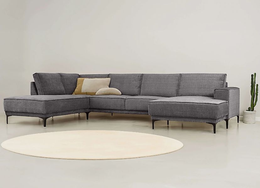 PLACES OF STYLE Wohnlandschaft "XXL Sofa Oland, Struktur, Flachgewebe, Luxu günstig online kaufen