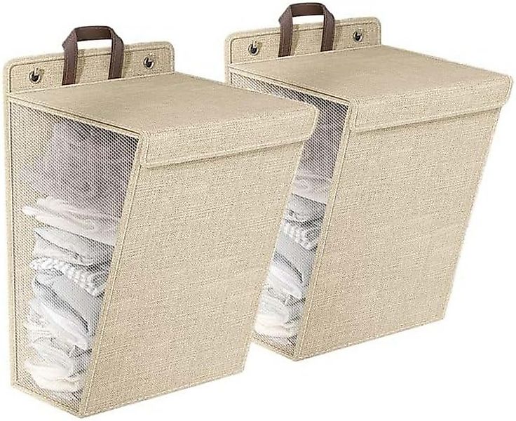 Auledio Wäschekorb Faltbar 60L mit Deckel mit Griffen,Aufhängbar günstig online kaufen