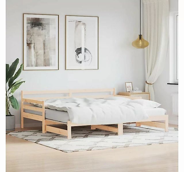 furnicato Bett Tagesbett Ausziehbar 90x190 cm Massivholz Kiefer günstig online kaufen