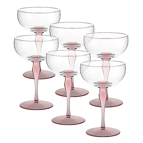 Eiscremeglas 6er-Set Genova Amore Vero 21,5cm rosa günstig online kaufen