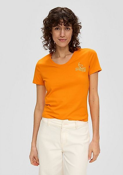 s.Oliver Kurzarmshirt T-Shirt T-Shirt im Slim Fit mit Print-Detail günstig online kaufen