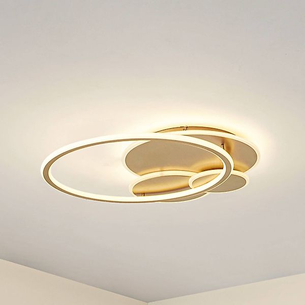 Lucande LED-Deckenleuchte Circulo, gold, 60 cm CCT, dimmbar günstig online kaufen