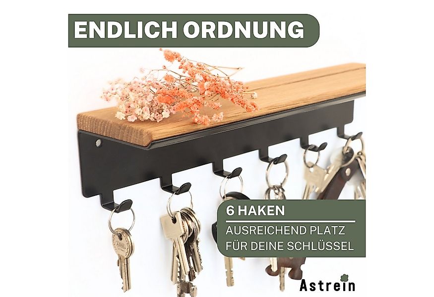 Astrein Schlüsselbrett mit Haken, Schlüsselboard, Eiche, Schlüsselhalter mi günstig online kaufen