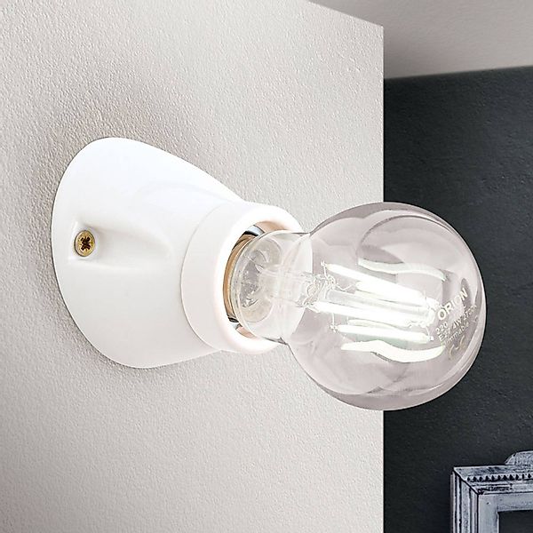Wandleuchte Frost, weiß, Keramik, E27 günstig online kaufen