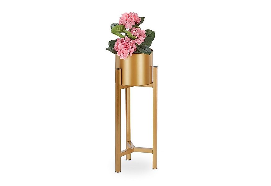 relaxdays Blumenständer Blumentopf Ständer, gold günstig online kaufen