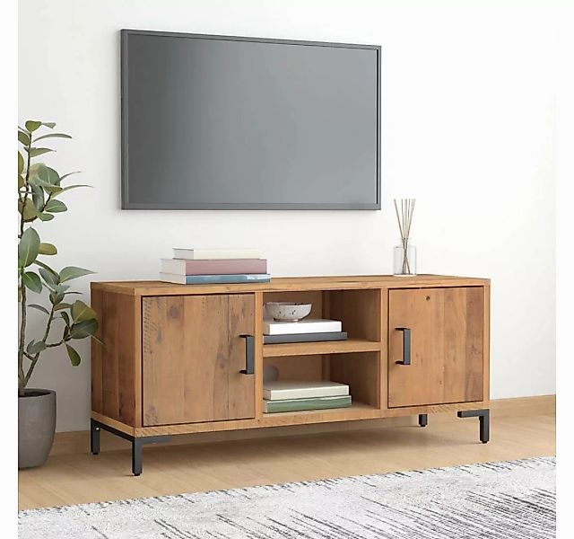 vidaXL TV-Schrank TV-Schrank Braun 110x35x48 cm Massivholz Kiefer Recycelt günstig online kaufen