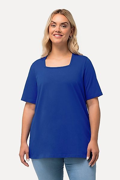 Ulla Popken T-Shirt T-Shirt A-Linie Carré-Ausschnitt günstig online kaufen