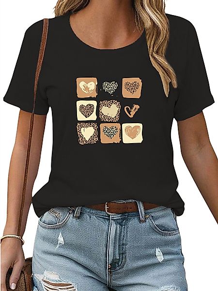 PYL Print-Shirt Damen Sommer Kurzarmbluse Locker günstig online kaufen