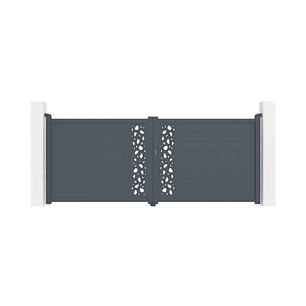 Casanoov Doppelflügeltor Aus Aluminium 3 5M Sunny H 140Cm Grau günstig online kaufen