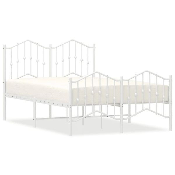 vidaXL Bettgestell mit Kopf- und Fußteil Metall Weiß 120x200 cm Modell 3192 günstig online kaufen