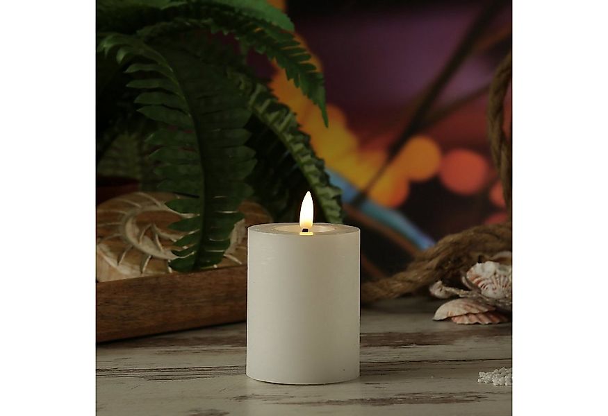 MARELIDA LED-Kerze LINA Rustik Optik Echtwachskerze flackernd Timer H: 11cm günstig online kaufen
