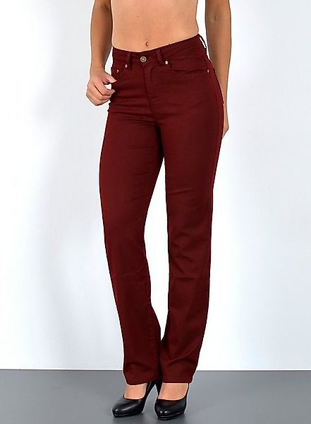 ESRA Stoffhose Damen Straight Fit Hose High Waist Business-Hose bis Große G günstig online kaufen
