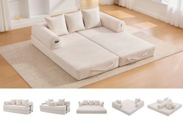 LVHOM Loungesofa faltbar mit Schlaffunktion, Stabil-/abnehmbarer günstig online kaufen