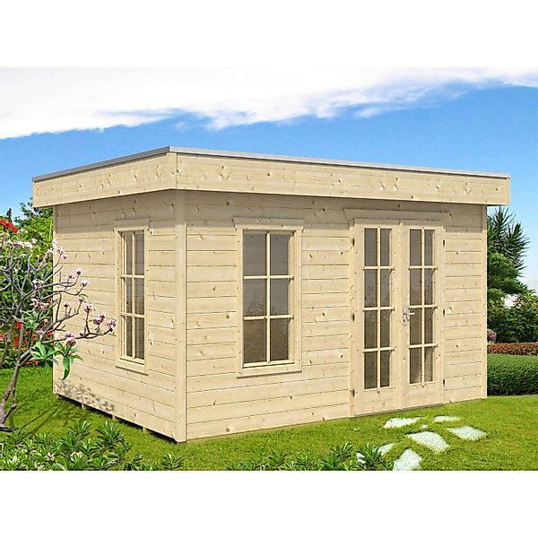 Skan Holz Holz-Gartenhaus Breda Natur 380 cm x 300 cm günstig online kaufen