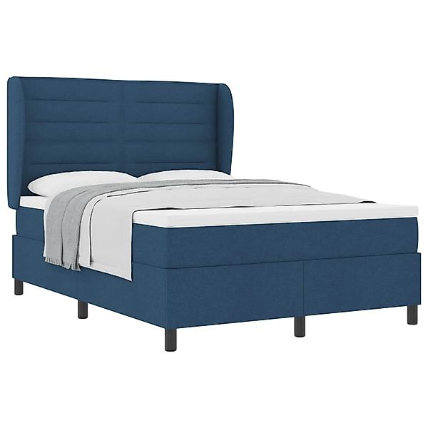 vidaXL Boxspringbett mit Matratze mit Kopfteil Blau 140 x 190 cm Stoff 3340 günstig online kaufen