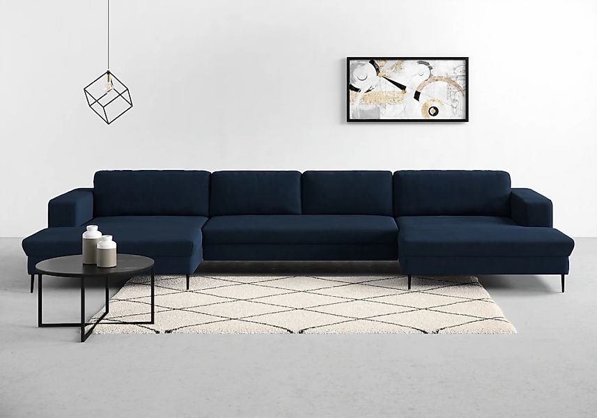 DOMO collection Wohnlandschaft "Modica U-Form aktuelles, kubisches Design m günstig online kaufen