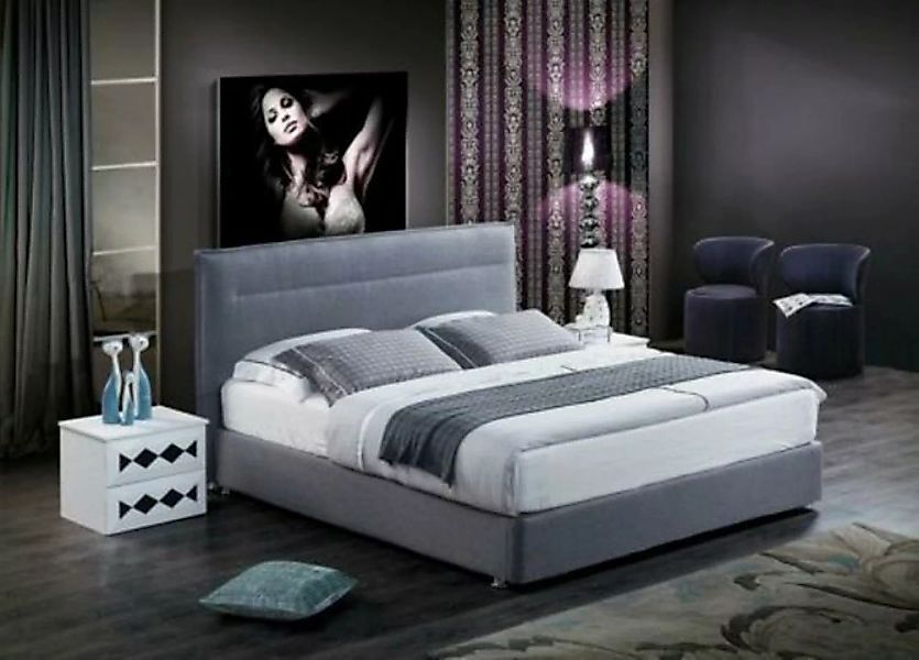 JVmoebel Polsterbett, Luxus Boxspring Bett Stoff Hotel Blaue Betten Schlafz günstig online kaufen