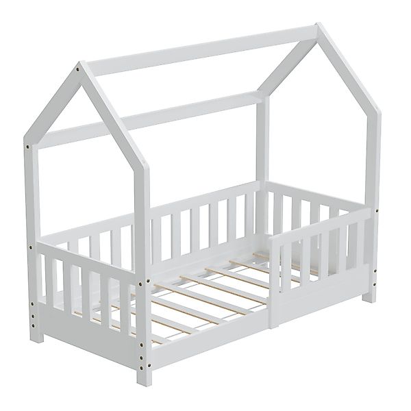 HAGO Kinderbett 70x140cm Weiß Hausbett Dach günstig online kaufen