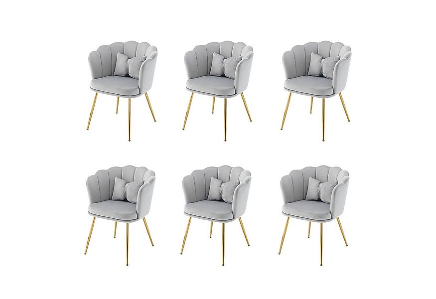 Flieks Polsterstuhl (Set, 6 St), 6er Set Esszimmerstühle mit Kissen Blütenb günstig online kaufen