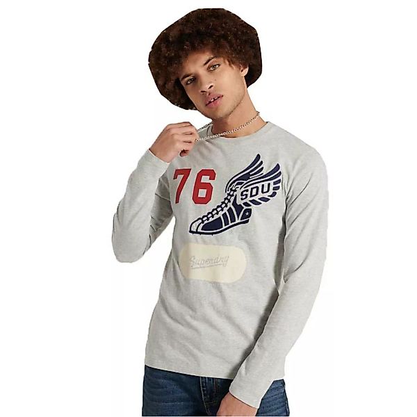 Superdry Overdye Collegiate Langarm-t-shirt S Grey Marl günstig online kaufen