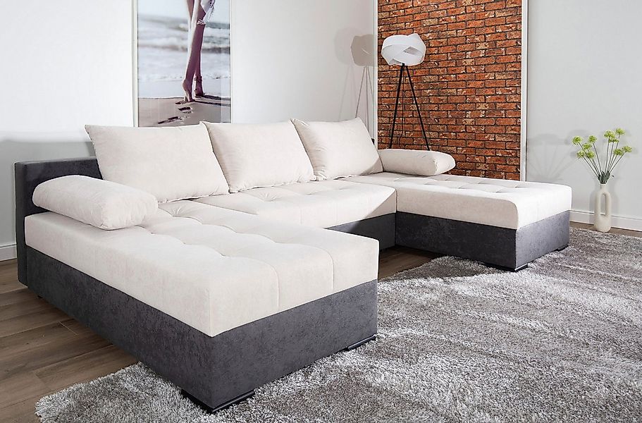 COLLECTION AB Wohnlandschaft Josy U-Form, B: 269 cm, mit Bettfunktion & Bet günstig online kaufen