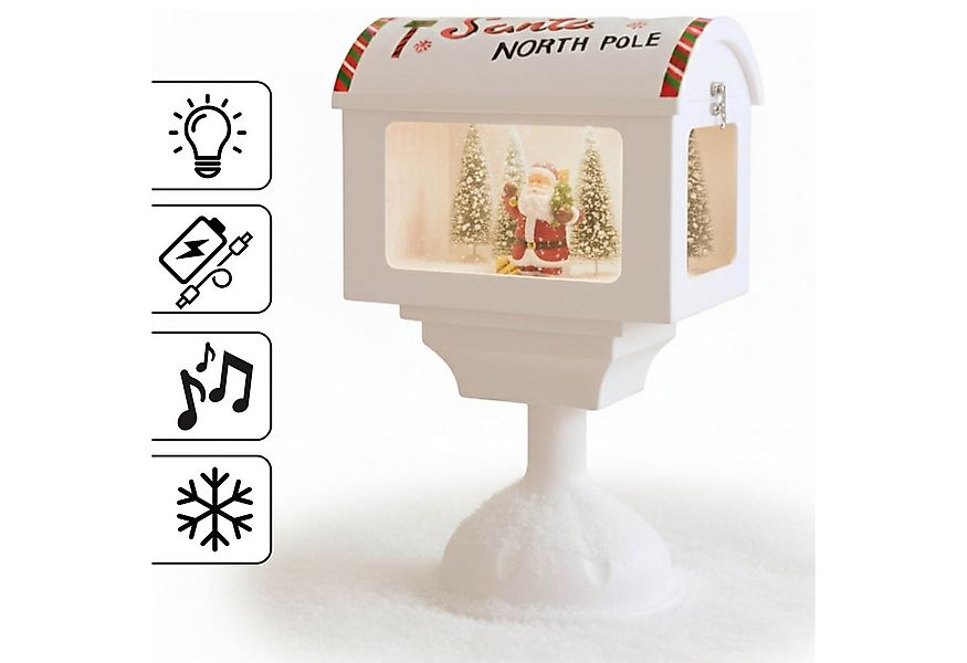 Sarcia.eu Weihnachtsfigur Weihnachts-Briefkasten Weiß, LED-Spieluhr, 27x20x günstig online kaufen