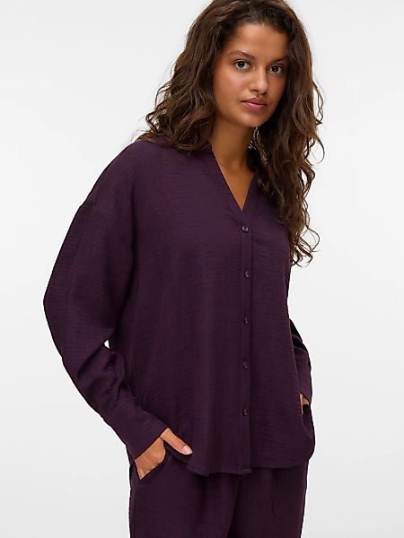 Vero Moda Langarmbluse "VMMELANEY QUEENY LS SHIRT WVN NOOS" Kunstfaser, loo günstig online kaufen