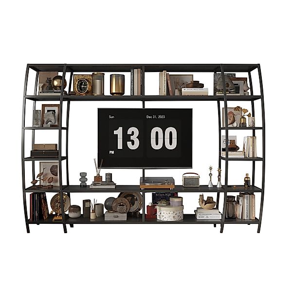 FUFU&GAGA TV-Wand Großes TV-Schrank, 217x35x150cm, schwarz, günstig online kaufen