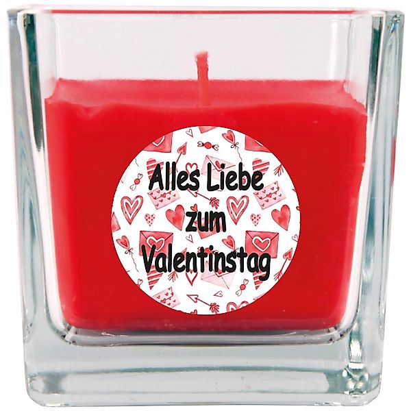 HS Candle Duftkerze & Glas Valentinstag Viereck 50h Alles Liebe günstig online kaufen
