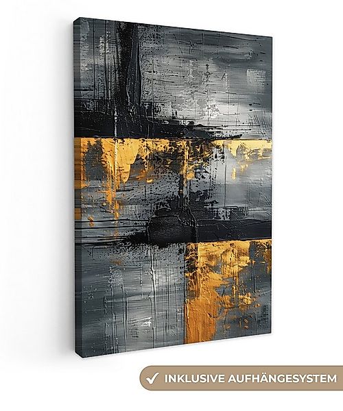 OneMillionCanvasses® Leinwandbild Modern - Gold - Grau - Gemustert, Fotodru günstig online kaufen