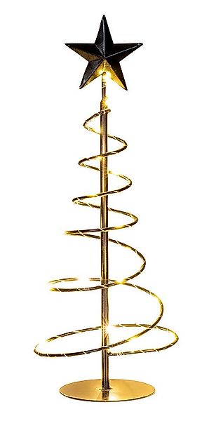 Levandeo® Weihnachtsfigur, LED Metall Weihnachtsbaum H39cm Schwarz Spirale günstig online kaufen