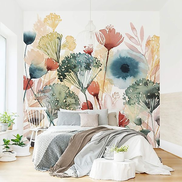 Bilderdepot24 Fototapete Blumen Wildblumen Sommer Blumentapete günstig online kaufen