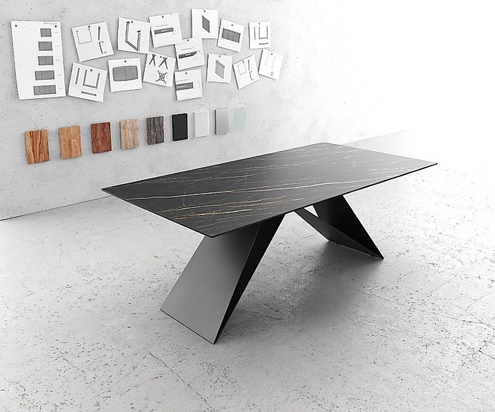 DELIFE Esstisch Edge, Keramik Laminam®Noir Desir günstig online kaufen
