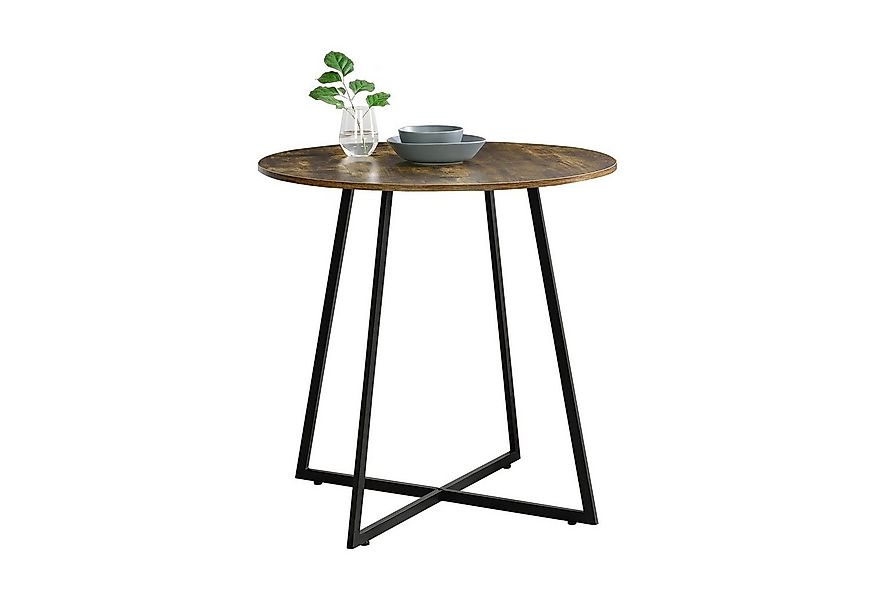en.casa Küchentisch, »Vaggeryd« 78x80cm mit Metallgestell Dunkler Holzton günstig online kaufen