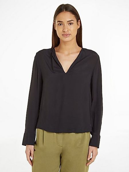 Tommy Hilfiger Langarmbluse VISCOSE CREPE V-NECK günstig online kaufen