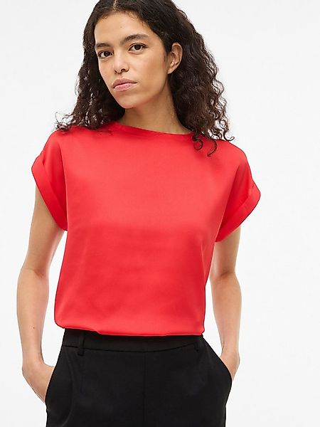 Vila Kurzarmshirt VIELLETTE S/S SATIN TOP - NOOS Satin Optik günstig online kaufen