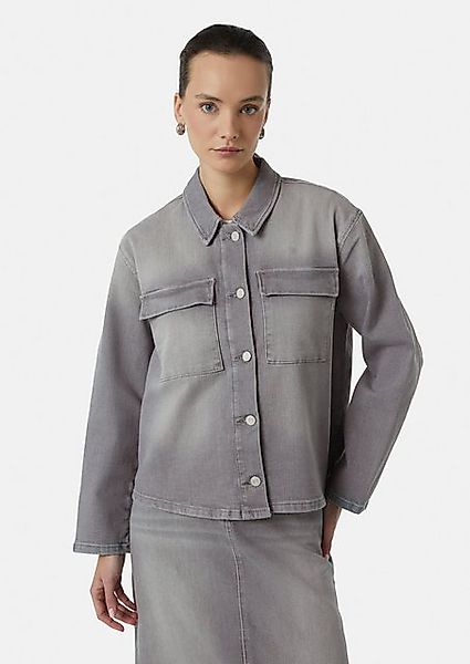 comma casual identity Blusenblazer Elastisches Denim-Overshirt mit Waschung günstig online kaufen