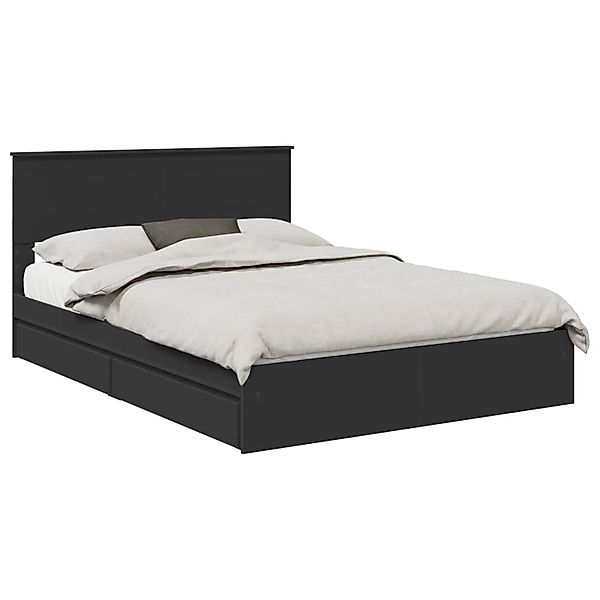 vidaXL Stauraumbett Schwarz 140 x 190 cm Holzwerkstoff 3408453 günstig online kaufen