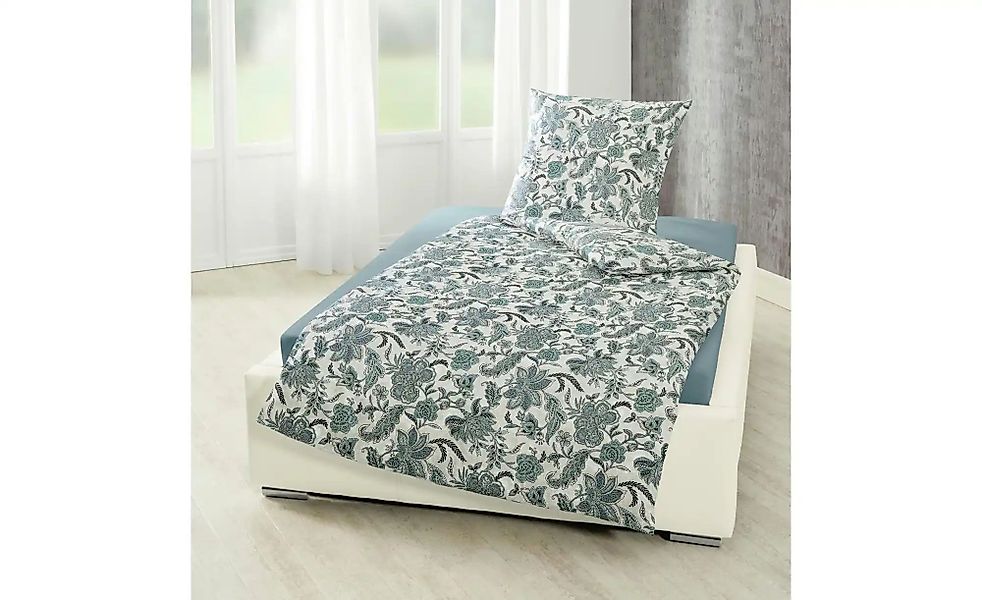 BIERBAUM Bettwäsche "Flower jungle" 2 Stk. 100 % Baumwolle, mit floralem Mu günstig online kaufen
