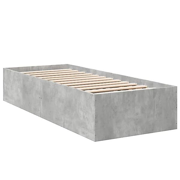 vidaXL Bettgestell Betongrau 100x200 cm Holzwerkstoff 3281052 günstig online kaufen