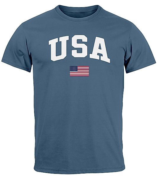 Neverless Print-Shirt Herren T-Shirt USA Schriftzug günstig online kaufen