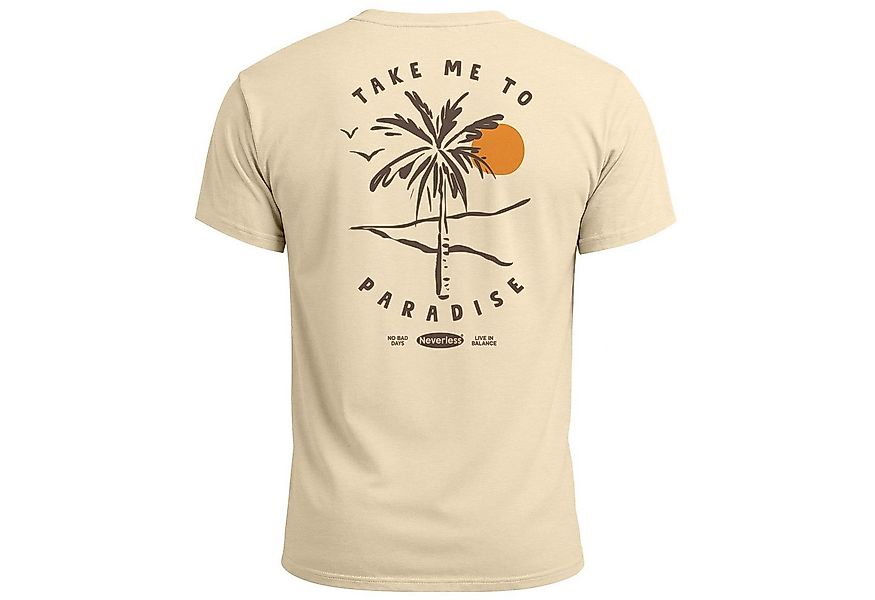 Neverless Print-Shirt Herren T-Shirt Backprint Palmen Aufdruck Sommer Grafi günstig online kaufen