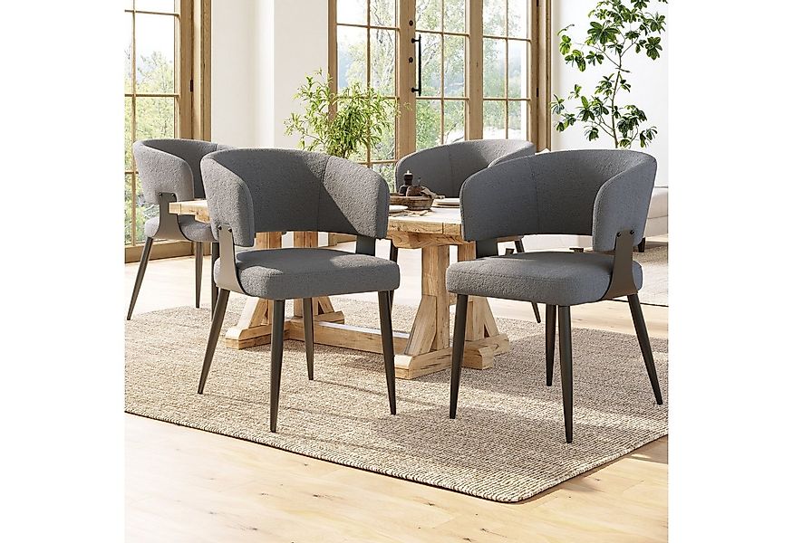 Flieks Polsterstuhl (Set, 4 St), 4er Set Esszimmerstühle mit Armlehnen Wohn günstig online kaufen