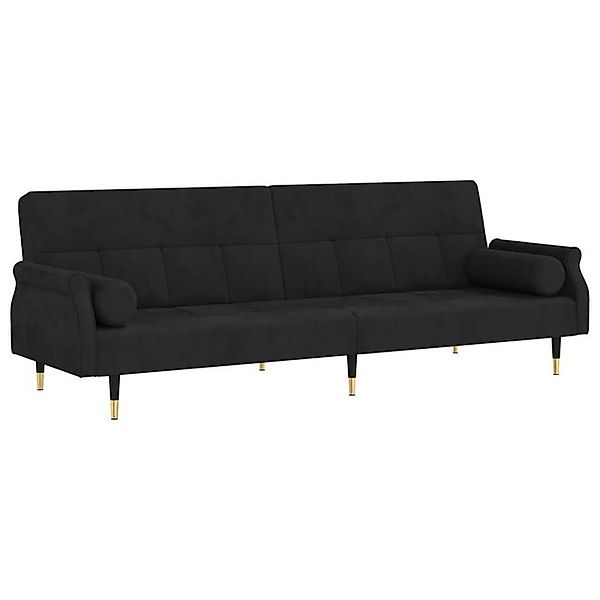 vidaXL Sofa Schlafsofa mit Kissen Schwarz Samt Gästebett Gästesofa Schlafco günstig online kaufen