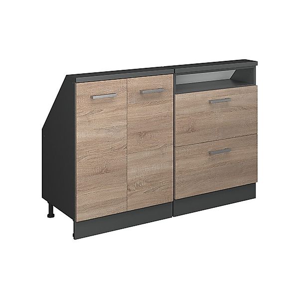 Vicco Unterschrank R-Line, Sonoma/Anthrazit, 120 cm günstig online kaufen