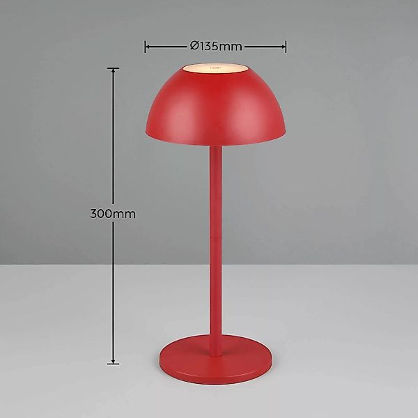 LED-Akku-Tischlampe Ricardo, rot, Höhe 30 cm, Kunststoff günstig online kaufen