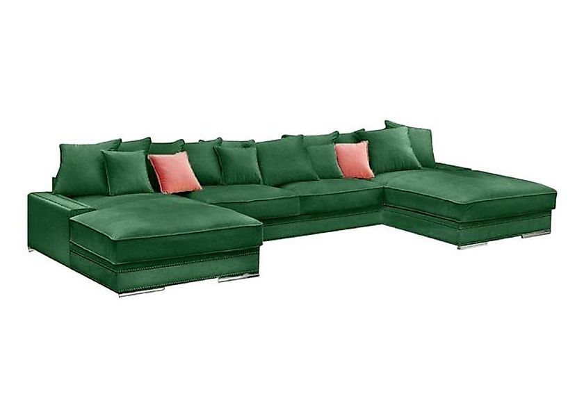 Xlmoebel Ecksofa Luxury Ecksofa U-Form Textil Modern Design Wohnlandschaft, günstig online kaufen