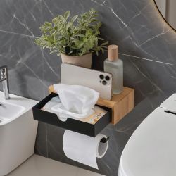 BERLINLODGE® Toilettenpapierhalter mit Ablage zum Kleben günstig online kaufen